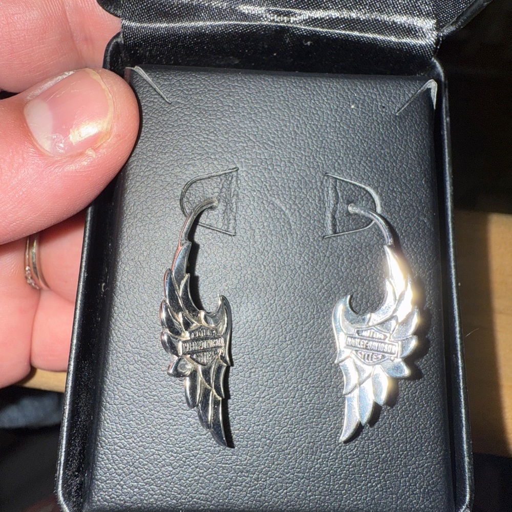 Harley-Davidson Silver Wing Earrings